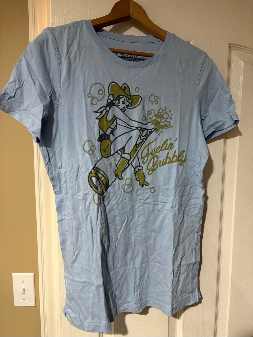 NWOT- Steady- Light Blue 'Feelin' Bubbly' Graphic Tee